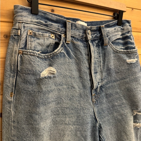 Pistola 28/6 High Rise Cassie Distressed Raw Edge Hem Hemp Cotton Blend Jeans - Picture 5 of 14